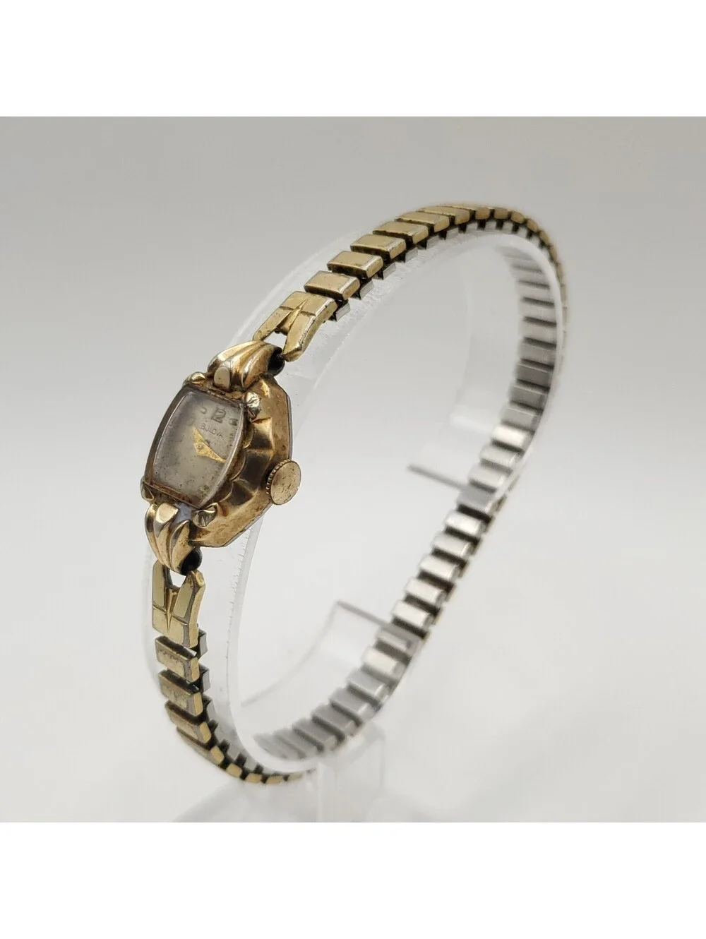 Vintage Bulova 10k Rolled Gold Plate Bezel 16mm Womens Watch For Parts